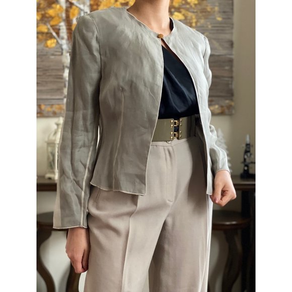 SOLD (VINTAGE) 80's Giorgio Armani 100% Silk Jacket (S) - Picture 3 of 9